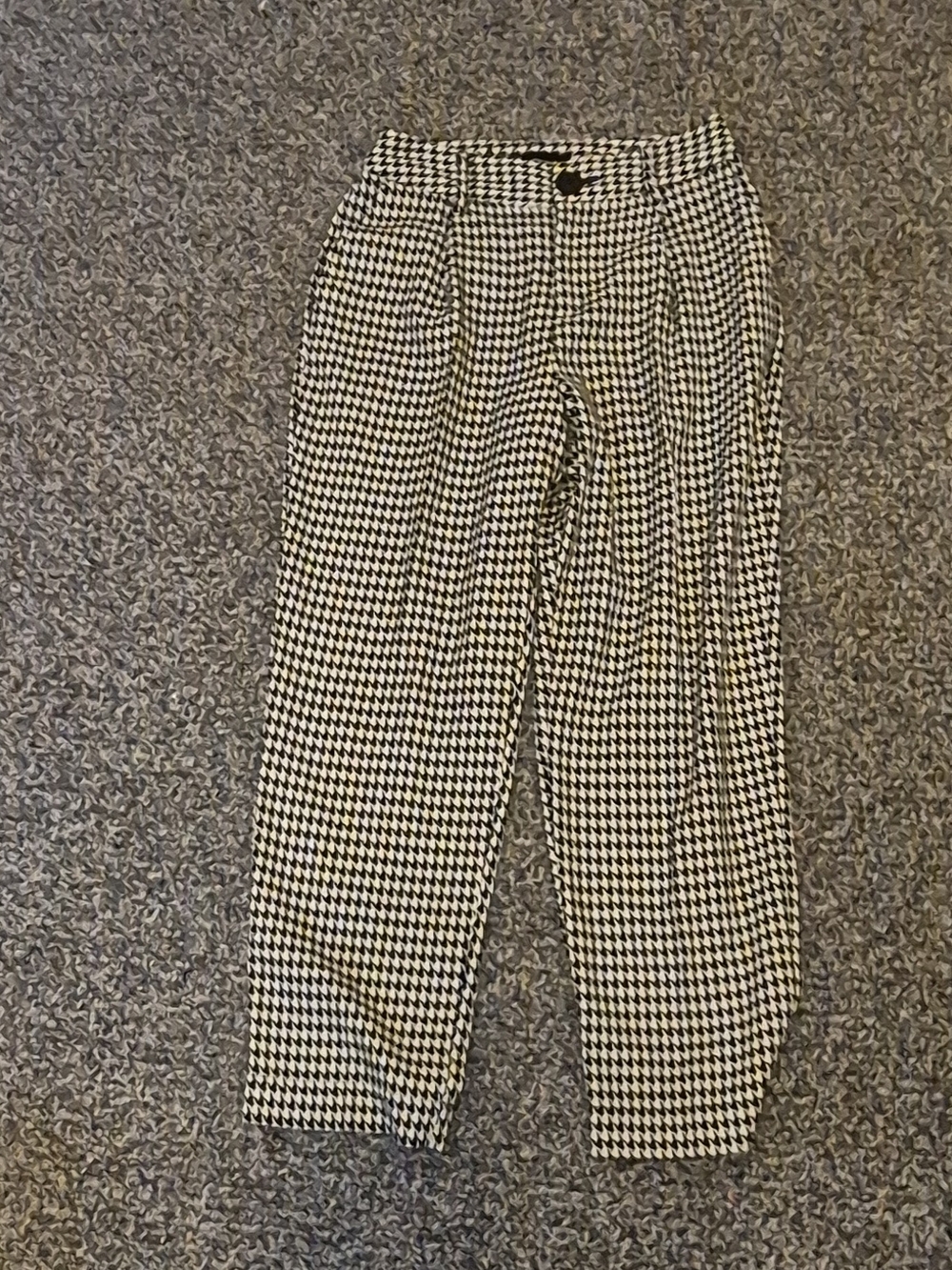 Who What Wear Black & White Houndstooth Chinos